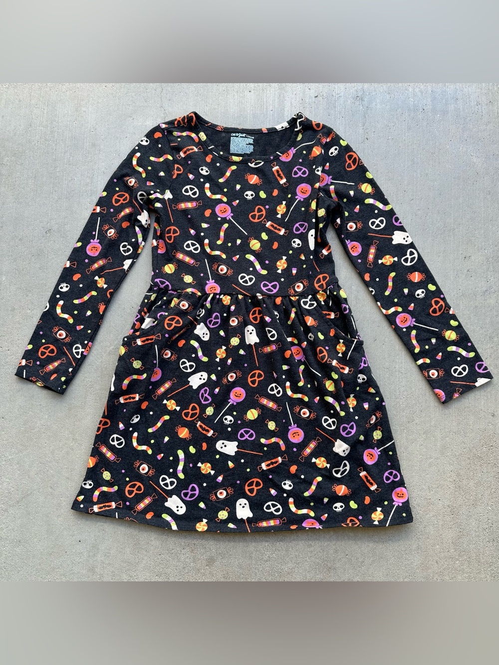 Girls Cat & Jack Whimsical Halloween Candy Print Dress